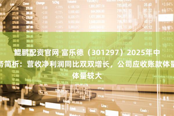 鲲鹏配资官网 富乐德(301297)2025年中报财务简析:营收净利润同比双双增长,公司应收账款体量较大